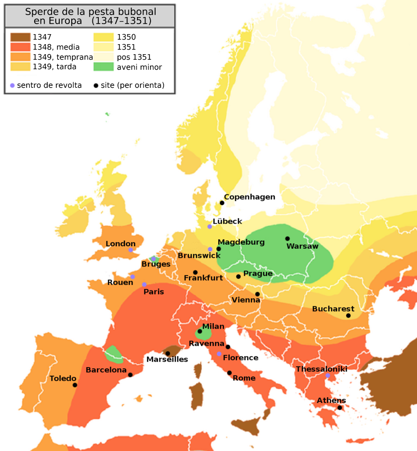 Estende de la Mori Negra en Europa.