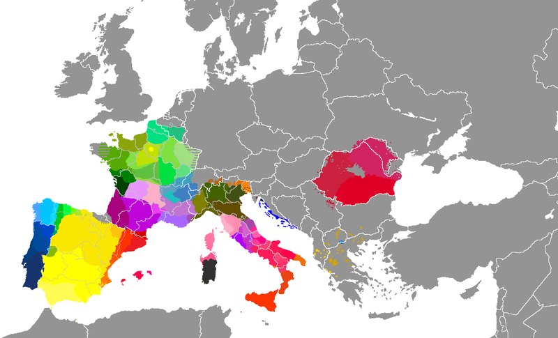 Linguas romanica en Europa oji.